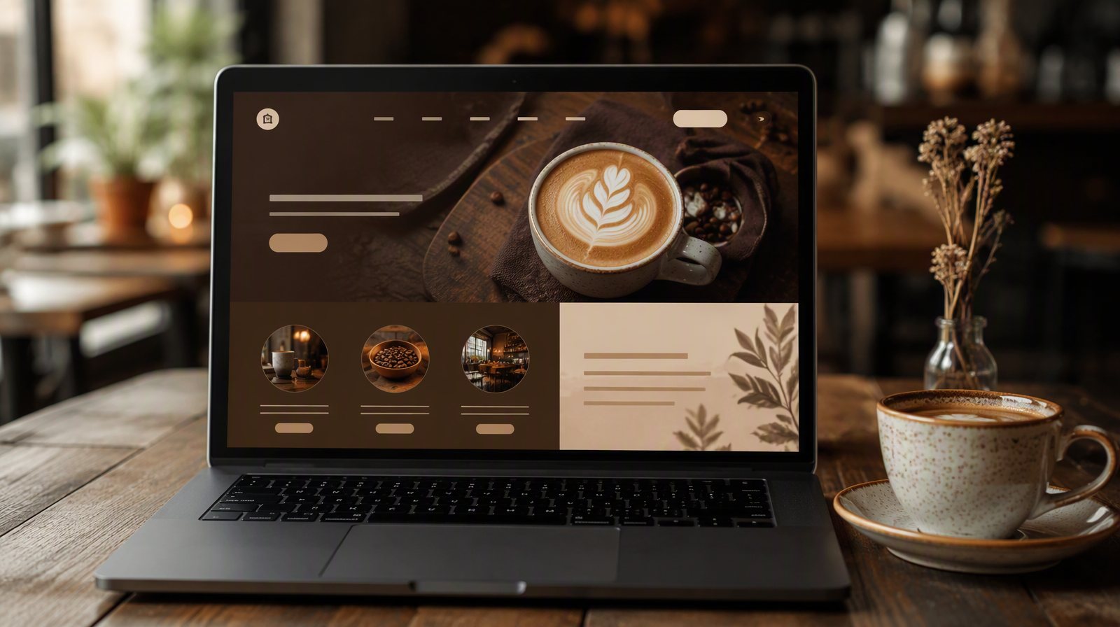 Sample coffee shop website design concept