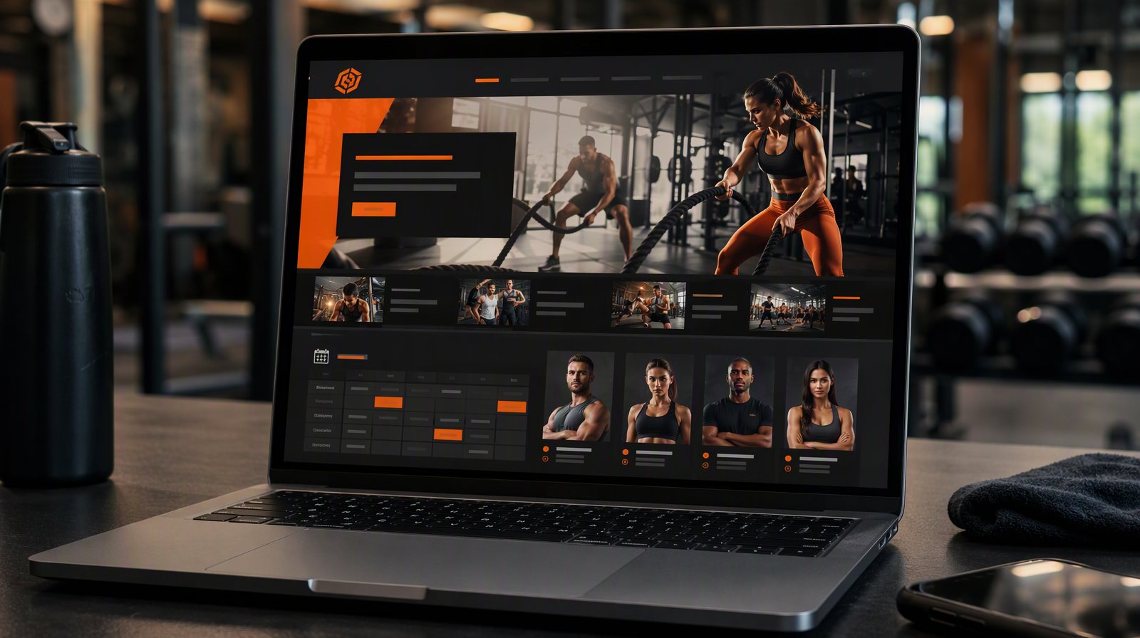 Sample fitness studio website design concept
